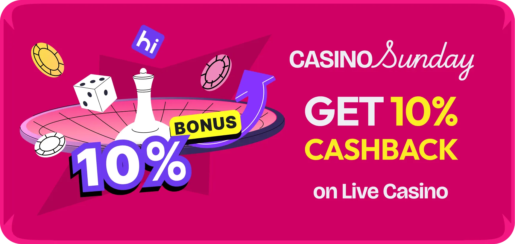 Casino Sunday — 10% Cashback im Live Casino